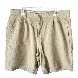 Tommy Bahama Shorts Men's 40 Khaki Pleated 100% Silk